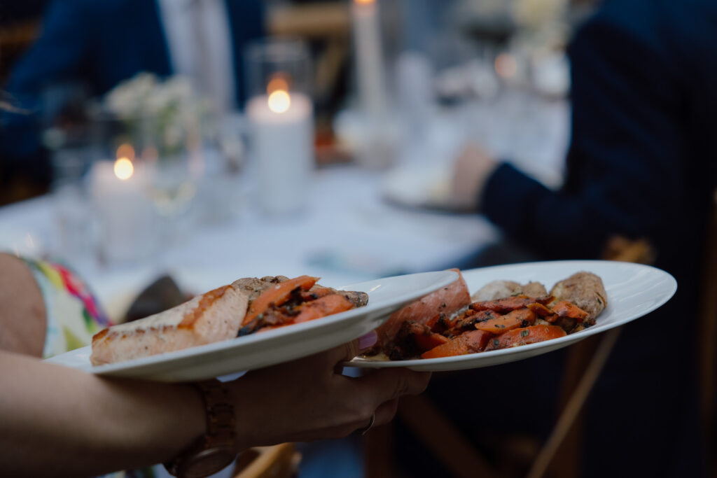 Matties Green Pastures serving plated dinner 